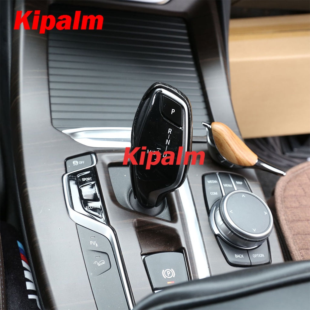 1pcs Carbon Fiber Gear Shift Knob Cover for BMW 5 6 7 X3 X4 Series Auto Interior Accessories Cover
