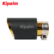 Load image into Gallery viewer, Matte Carbon with Gold Pipe Exhaust Muffler Tip Exhaust End Pipe Tail Pipe Tip with AK Logo