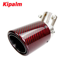 Load image into Gallery viewer, No Logo Angle Adjustable Exhaust Tip Curly Edge Red Carbon Fiber Muffler Tip for Toyota Honda Nissan