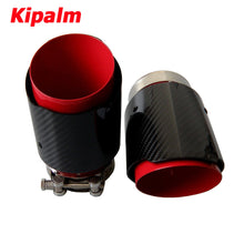 Load image into Gallery viewer, 1PC Universal Akrapovic Carbon Fiber Red Coated Car Exhaust Pipe Tailtip Muffler tip Toyota CRV Without Logo