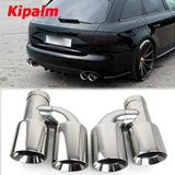 1PC Universal Dual H Shape Welding Style Stainless Steel Exhaust Muffler End Tail Pipe for BMW VW Ford Rear Tip