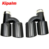 Kipalm h Style Dual Oval Carbon Fiber Exhaust Tip Muffler Tail Pipe Audi A4 A5 A6 A7 Modified to S4 S5 S6 S7 Curly Edge