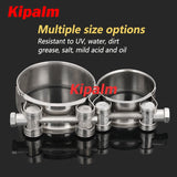 Kipalm Hose Clip Clamp Adjustable S304 Stainless Steel Size Range 17~112mm Heavy Duty Clamps