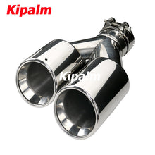 Load image into Gallery viewer, 1 Pair Double-layer Polished Stainless Steel Dual Exhaust Tips Universal Car Curly Edge Muffler Tail Pipes