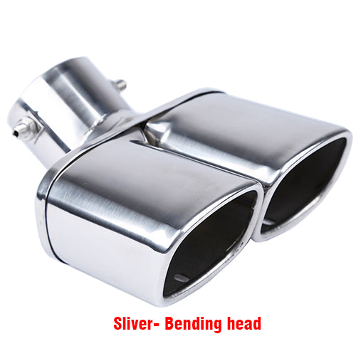 Twin Square Chrome Heavy Duty Exhaust Muffler Vehicle Modification Stainless Steel Exhaust Pipe