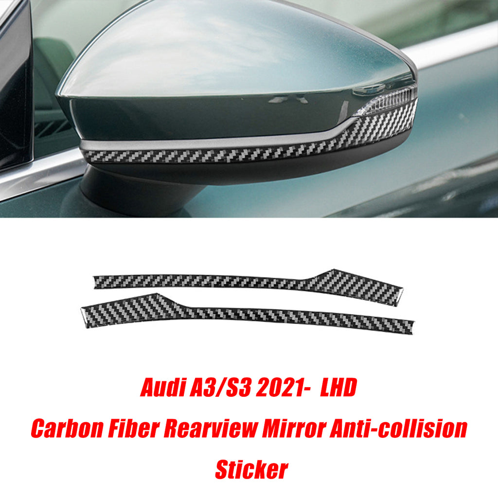 Car Carbon Fiber Interior Stickers for Audi A3 S3 2021-2022 LHD Decoration Frame Cover