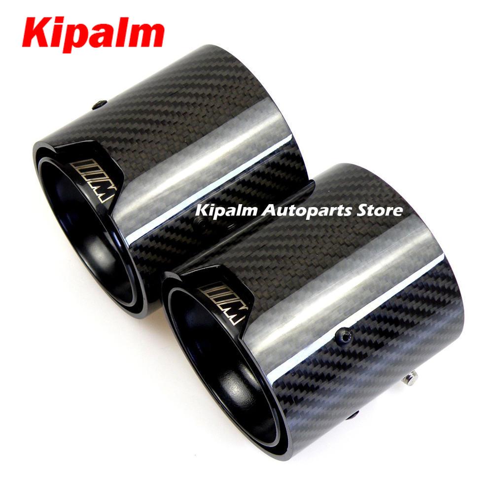 1PC M Performance Carbon Fiber Exhaust Tip for BMW F87 M2 F80 M3 F82 F83 M4 Black Glossy Muffler Tip