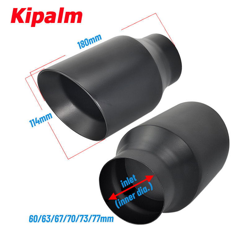 1pcs Kipalm Black 4 Inch Exhaust Pipe Tip Factory Export Car Truck Pipe Stainless Steel Muffler