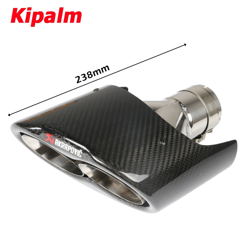 1 Pair Y Style AK Carbon Muffler End Tips Exhaust Pipe for Audi A3 A4 A5 A6 A7 Modify RS3 RS4 RS5 RS6 RS7