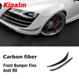 Original Fitment 3M Tape Carbon Fiber Front Bumper Fins Canard For Audi R8 V8 V10