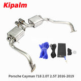 304 Stainless Steel Full Exhaust System Performance Cat-back for Porsche Cayman 718 2.0T 2.5T 2016-2019