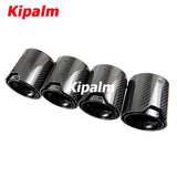 4PCS Black Stainless Steel Gloss Carbon Fiber Performance Exhaust Muffler Tips for BMW M5 F90