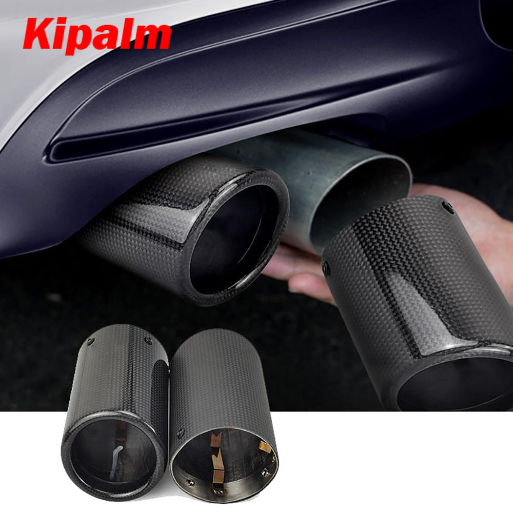 1PC Exhaust Pipe Carbon Fiber Cover Exhaust Muffler Pipe Tip Housing with Spring Buckle BMW Z3
