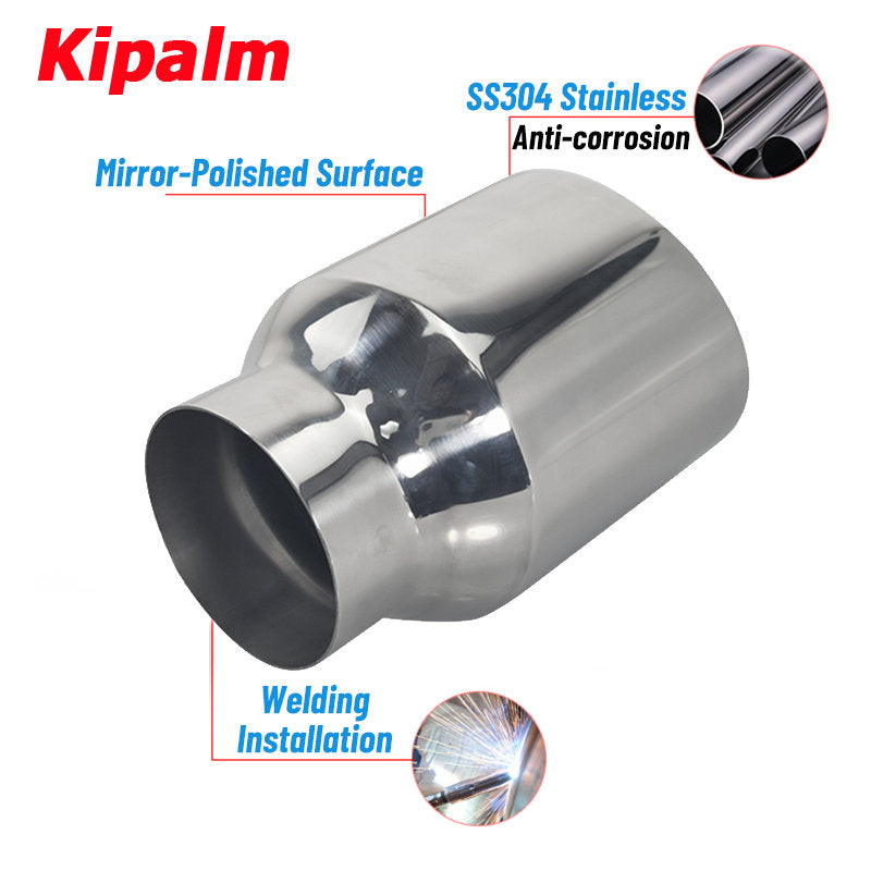 1pcs Kipalm Black 4 Inch Exhaust Pipe Tip Factory Export Car Truck Pipe Stainless Steel Muffler