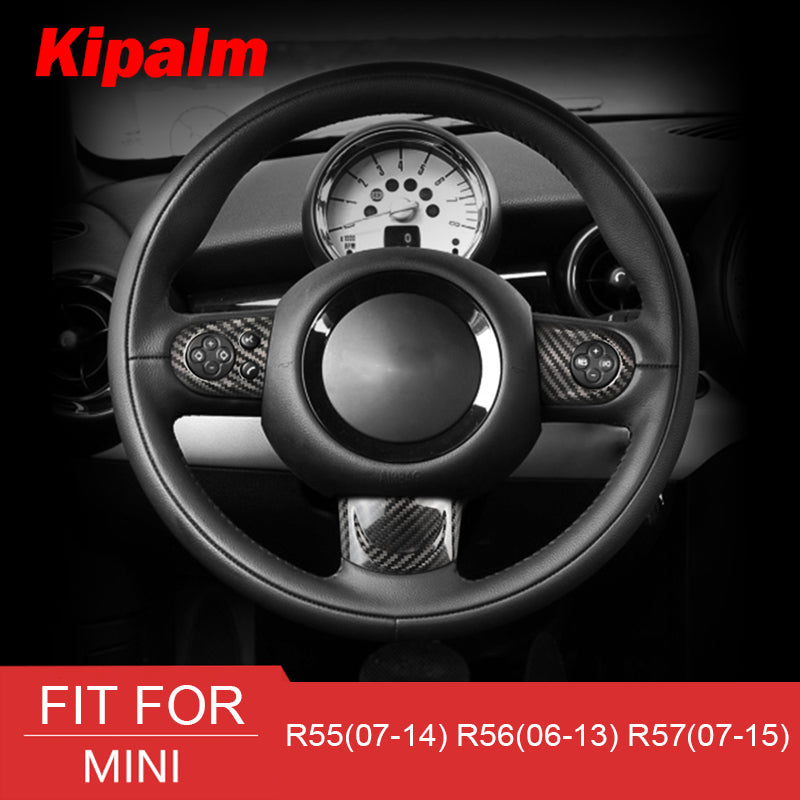 Carbon Fiber Steering Wheel Button Cover for Mini Cooper
