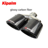 1 PC Exhauts Dual pipe Carbon fiber Stainless steel Burnt Black Oval Exhaust Muffler tips