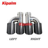 Dual Pipe h Style  Carbon Fiber + Stainless Steel Universal Auto Exhaust Muffler Tips Double End Pipe for BMW BENZ VW Golf