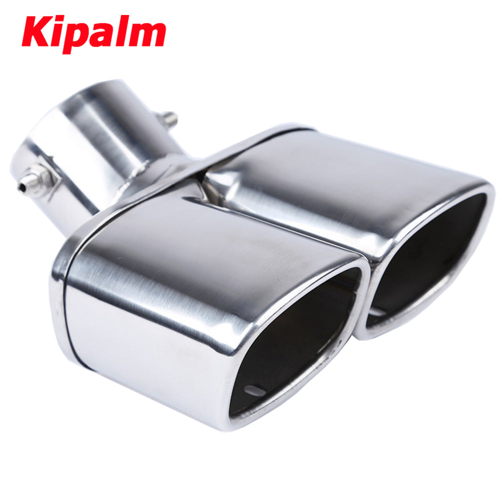 Twin Square Chrome Heavy Duty Exhaust Muffler Vehicle Modification Stainless Steel Exhaust Pipe