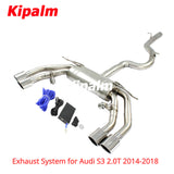 304 Stainless Steel Full Exhaust System Performance Cat-back Fit for Audi S3 2.0T 2014 2015 2016 2017 2018